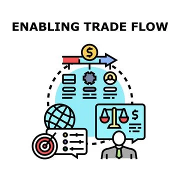 Enabling global trade flow process and regulation Stock Illustration