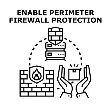Enabling perimeter firewall protection for server data security 스톡 일러스트