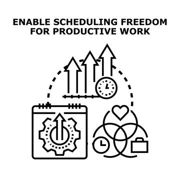 Enabling scheduling freedom for productive work process Stock Illustration