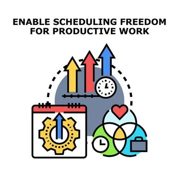 Enabling scheduling freedom for productive work process Stock Illustration