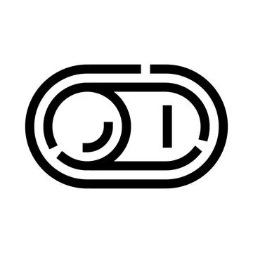 Enabling software switch line icon illustrating activation button Stock Illustration