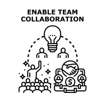 Enabling team collaboration and creative business solutions Stock Illustration