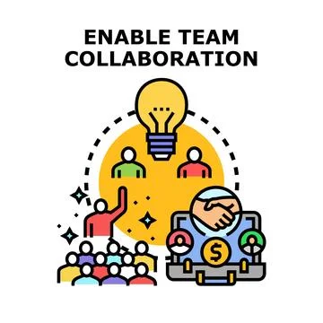 Enabling team collaboration and creative business solutions Stock Illustration