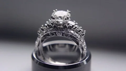 Enagement Ring Close Up Pan Video stock 71492446