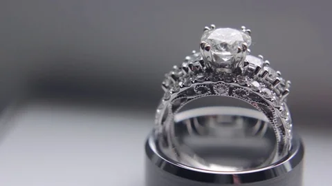Enagement Ring Close Up Rack Focus Stock Footage 71493492