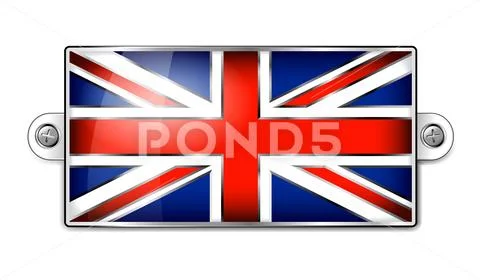Enamel British Union Jack Flag Stock Illustrationen