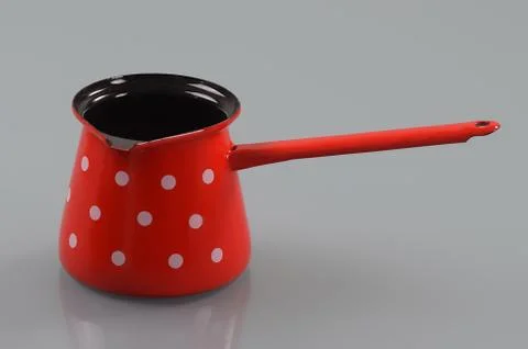 Enameled pot with handle Foto stock