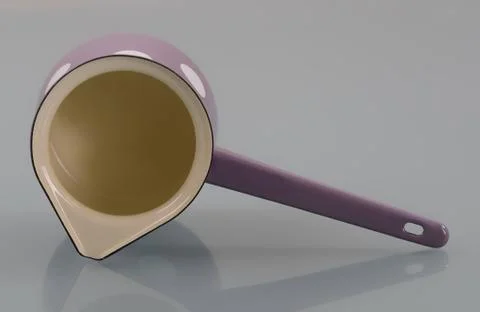Enameled pot with handle Foto stock