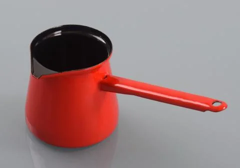 Enameled pot with handle Stock Photos