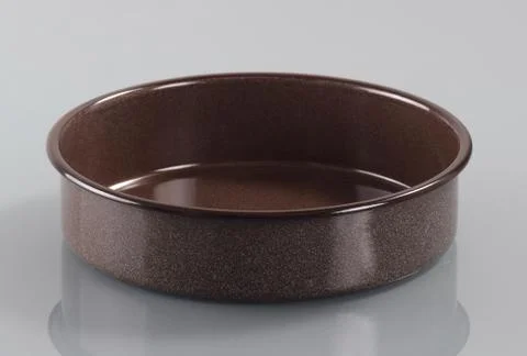 Enameled round pan Stock Photos