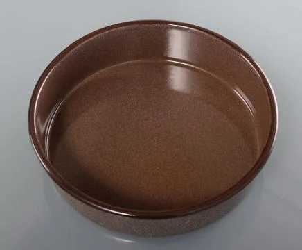 Enameled round pan Foto stock
