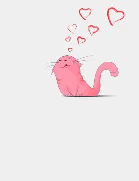 Enamored cat. Stock Illustration