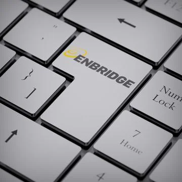 Enbridge logo notebook keycap 3d illustration stock market editorial Stock Photos
