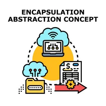 Encapsulation abstraction concept in software development Illustrazione stock