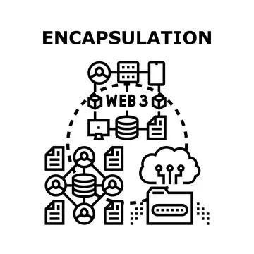 Encapsulation concept for web 3.0 data security and information privacy Stock Illustration