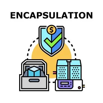 Encapsulation process securing data technology concept Stockillustratie