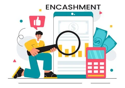 Encashment Vector Illustration featuring Employees Receiving Payment or Fin.. Illustrazione stock