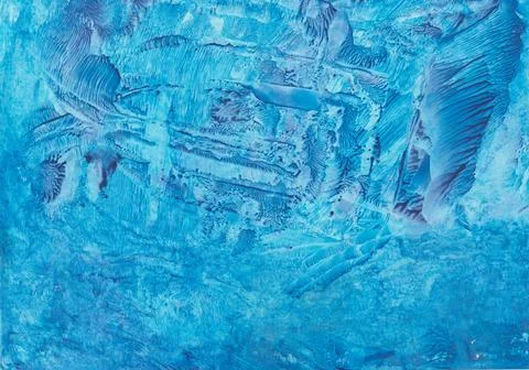 Encaustic in blue with abstract pattern Stock Photos