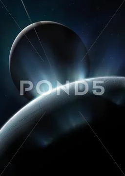 Enceladus, computer artwork Stock Illustration