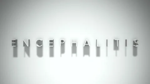 Encephalitis 3D title animation white text on a white background Stock Footage 299426491