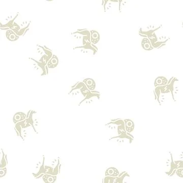 Encephalitis horse glyph seamless pattern Stock Illustration