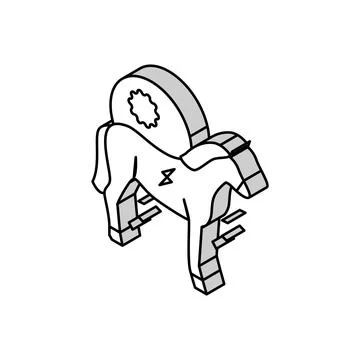 Encephalitis horse isometric icon vector illustration Stock Illustration