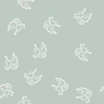 Encephalitis horse line seamless pattern Stock Illustration