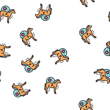Encephalitis horse vector seamless pattern Stock Illustration