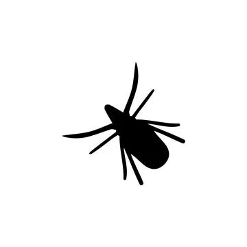 Encephalitis Tick, Parasite Mite, Acarus Insect Solid Flat Vector Icon Isol.. Stock Illustration