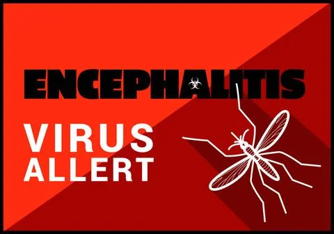 Encephalitis virus allert vector outline Encephalitis virus allert flat ve... 스톡 사진