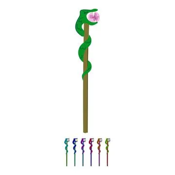 Enchant magic wizard stick vector cartoon graphic Stock Illustration