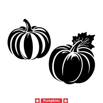 Enchanted Evening Elegance  Graceful Pumpkin Silhouettes for Twilight Scenes Stock Illustration