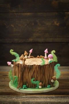Enchanted forest cake Stock Photos