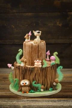 Enchanted forest cake Stock Photos