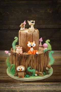 Enchanted forest cake Stock Photos