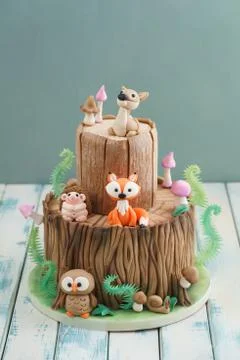 Enchanted forest cake Stock Photos