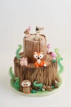 Enchanted forest cake Stock Photos