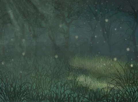 Enchanted forest copy space background. Enchanted forest copy space background Stock Illustration