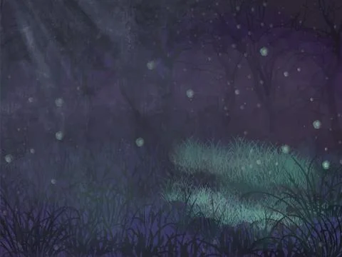 Enchanted forest copy space. Enchanted forest copy space vector background for Stock Illustration