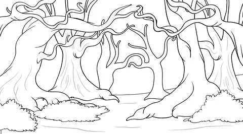 Enchanted Forest Pathway Vector Illustration Stock Illustration