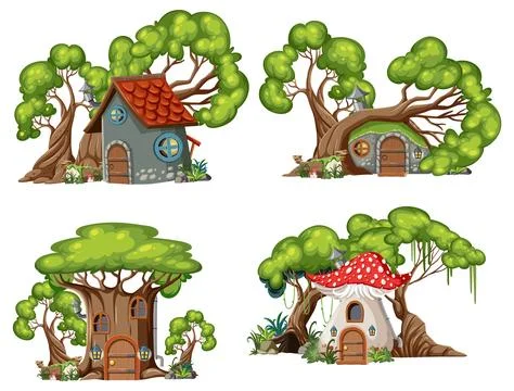 Enchanted Forest Treehouse Illustrations Stock Illustration