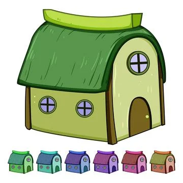Enchanted gnome house cartoon vector graphic Stock Illustration