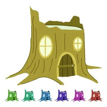 Enchanted gnome house vector cartoon graphic Stock Illustration