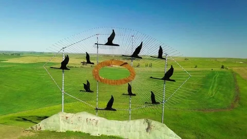 Enchanted Highway - Geese In Flight (Combo) Stock Footage 238482699