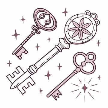 Enchanted Magic Items Vector Illustration Set Stock Illustration