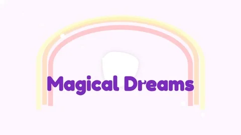 Enchanted magical dreams logo concept with rainbow arch illustration Stock Footage 336880167