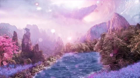 Enchanted nature loopable HD background meditation focus relaxation reiki Stock Footage 237294984