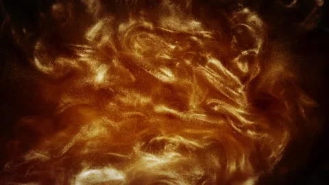 Enchanted Sparkle. Mesmerizing Glitter Fluid and Sparkling Yellow Paint Stock Footage 241359080