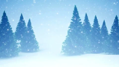 Enchanting 4K Christmas Forest Loop with Snowfall and Blue Sky Stock Footage 254846905