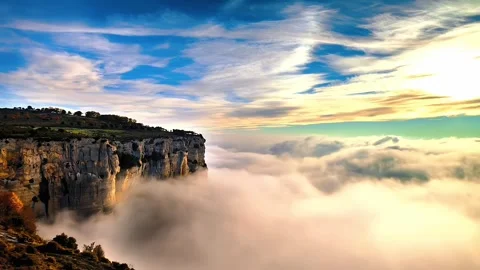 Enchanting Elevation: The Mystique of Clouds in the Mountain	 Stock Footage 252436109